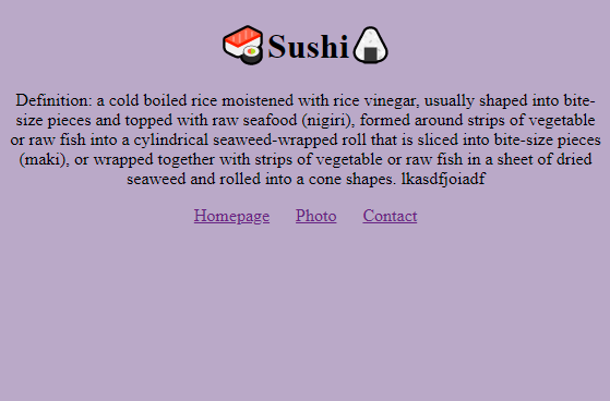 sushi webpage 